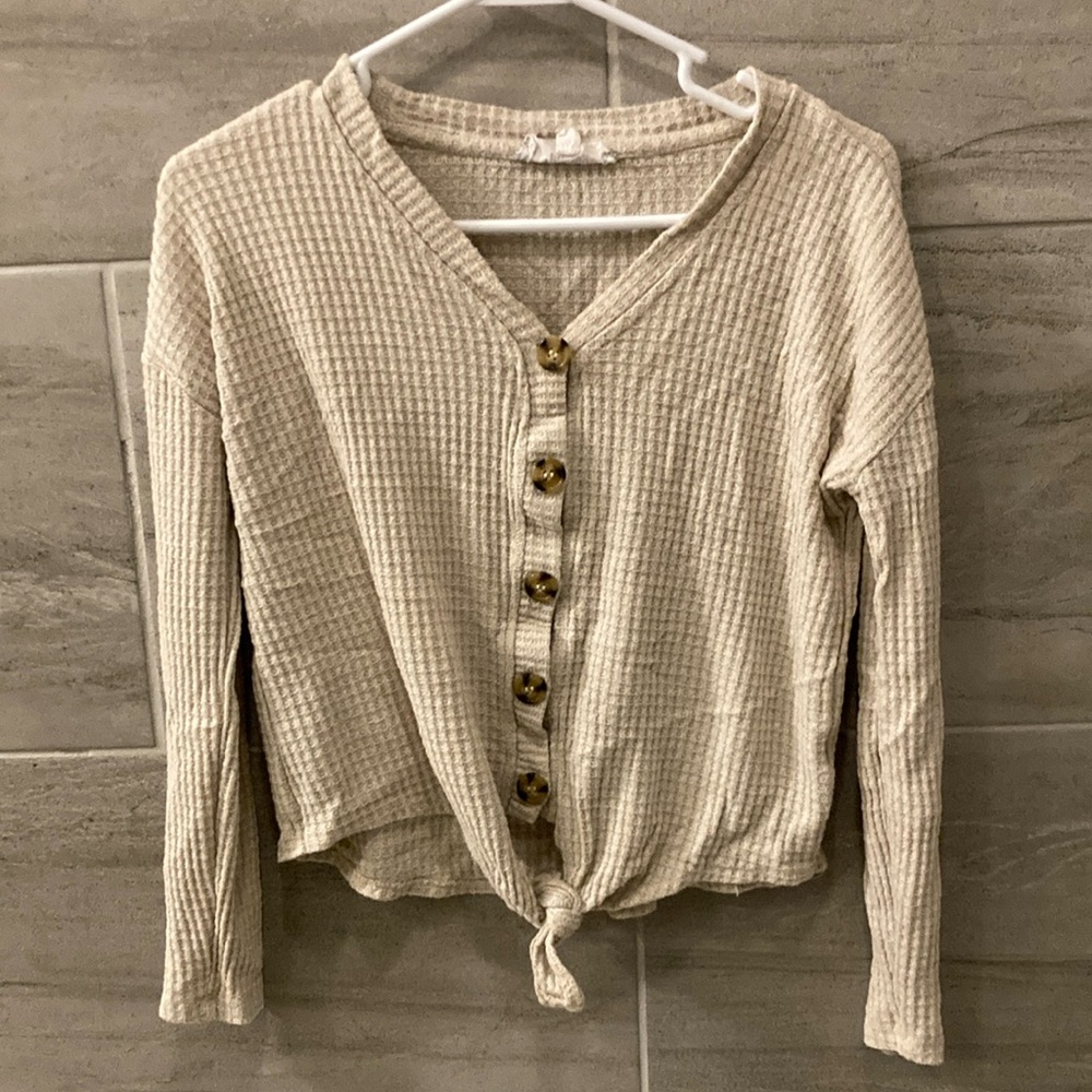Waffle knit women’s top.